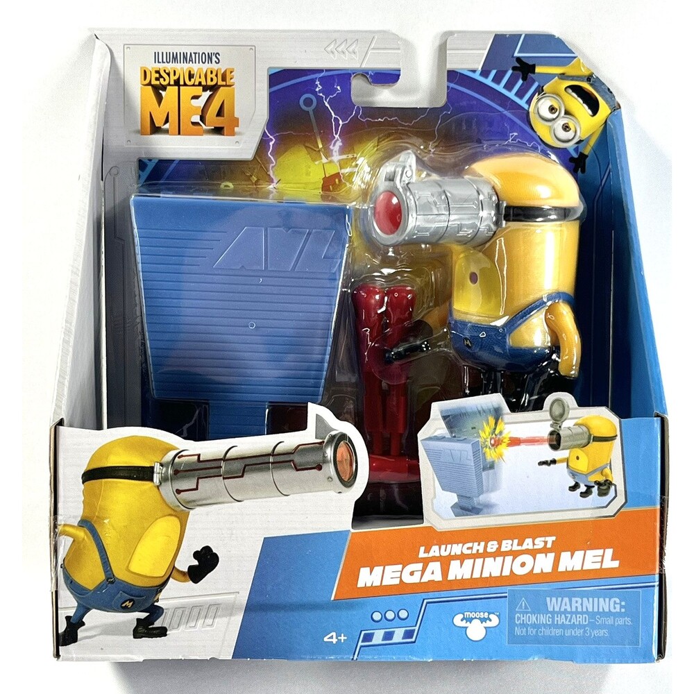 Minions Despicable Me 4 Launch & Blast Mega Mel Action Figure Push Down On Mel